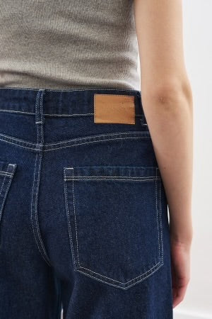 Wide Leg Stitched Jeans (Online Only)