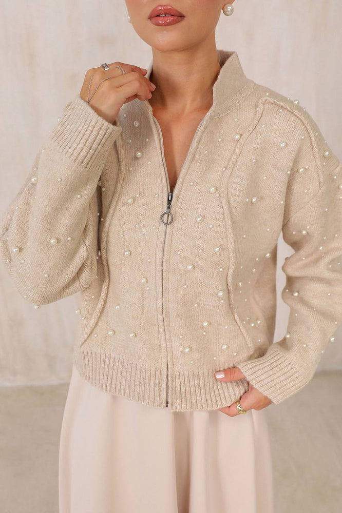 Zipped Pearl Cardigan