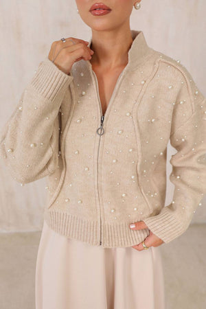 Zipped Pearl Cardigan