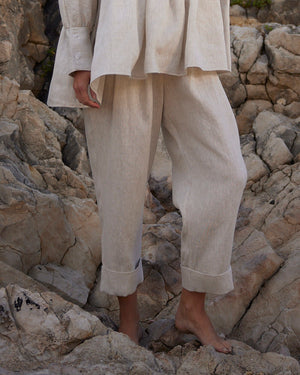 Linen Carrot Pants