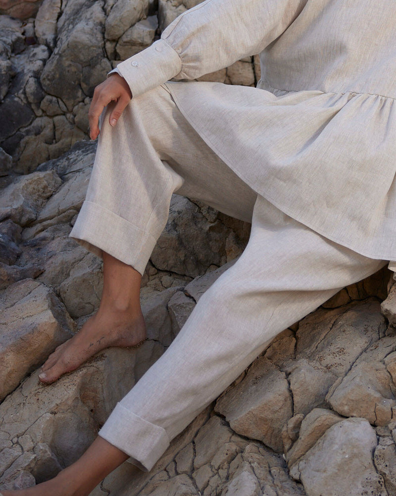 Linen Carrot Pants