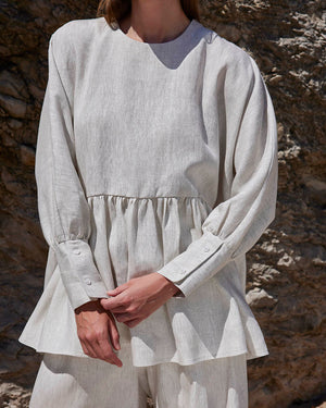 Linen Peplum Tunic