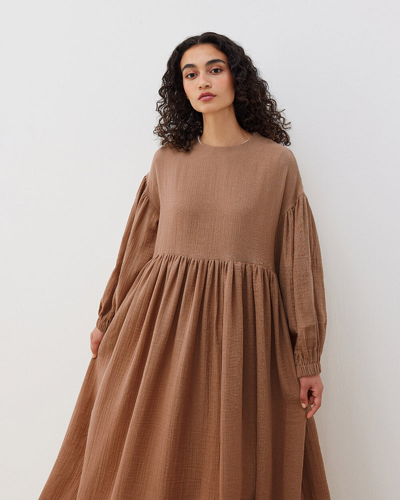 Natural Poplin Dress