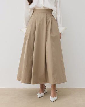 Gabardine Pleated Skirt