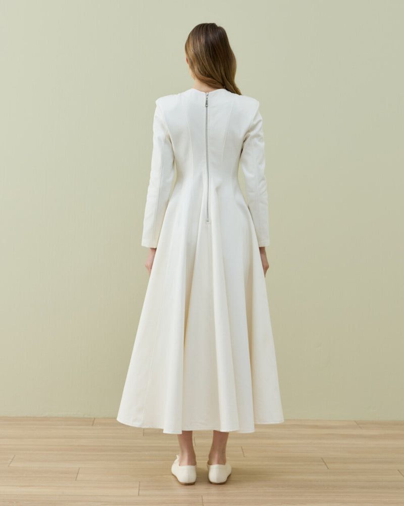 Flared Denim Dress  Romosa