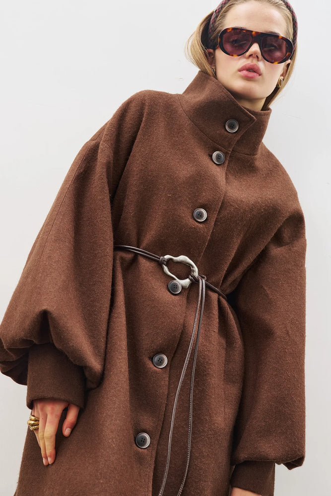 Balloon Sleeve Oversized Coat (Online only)