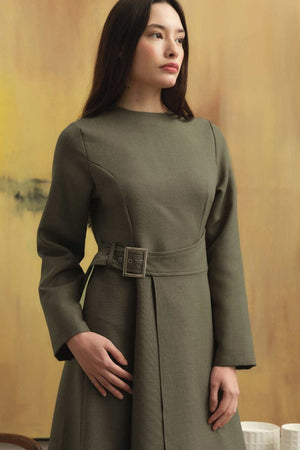 green envelope dress Belted Envelope Dress – Romosa