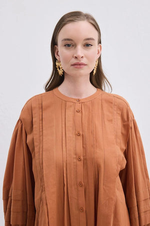 Pleated Cotton Shirt