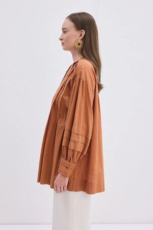 Pleated Cotton Shirt
