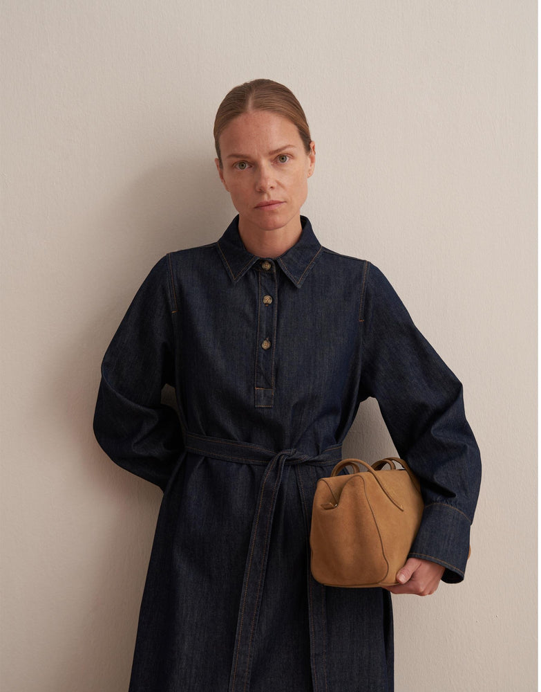 Belted Denim Shirt Dress