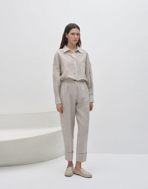 Double Pleated Linen Pants