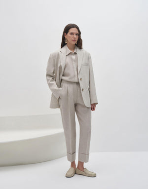 Double Pleated Linen Pants