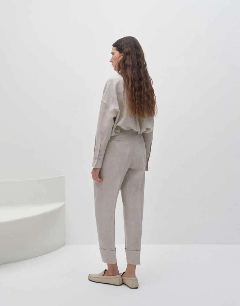 Double Pleated Linen Pants