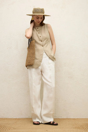 Linen Buttoned Vest