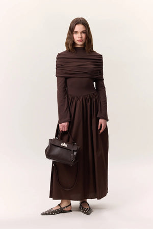 Draped Shoulder Dress