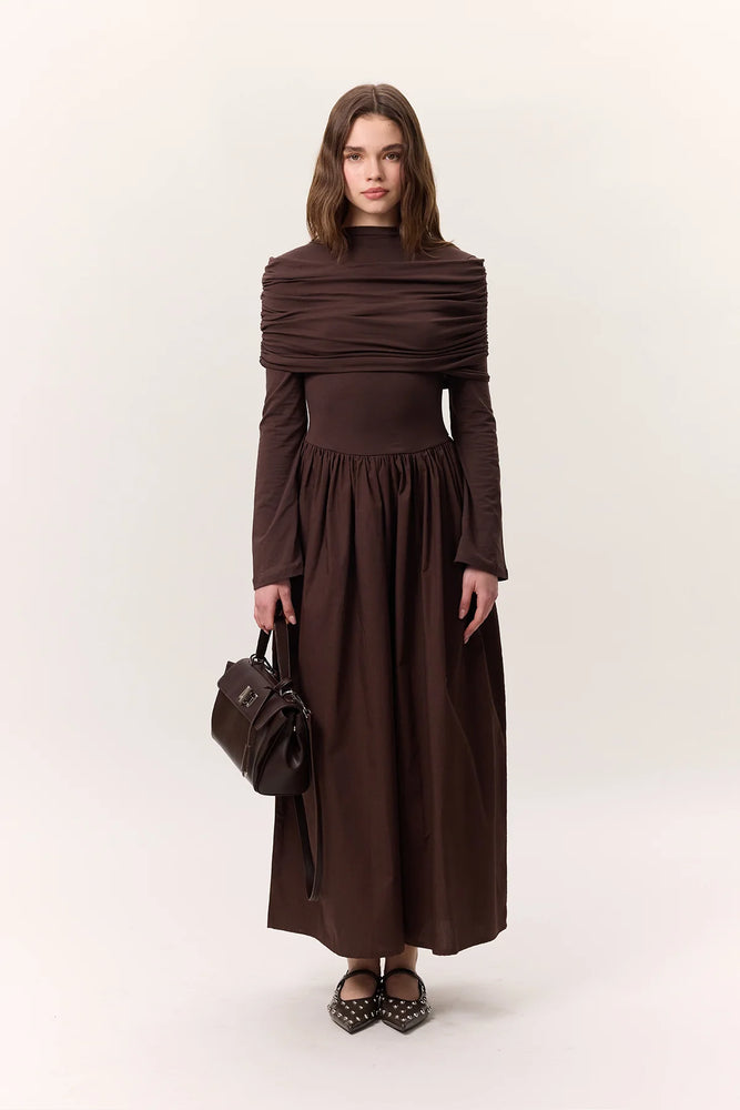 Draped Shoulder Dress
