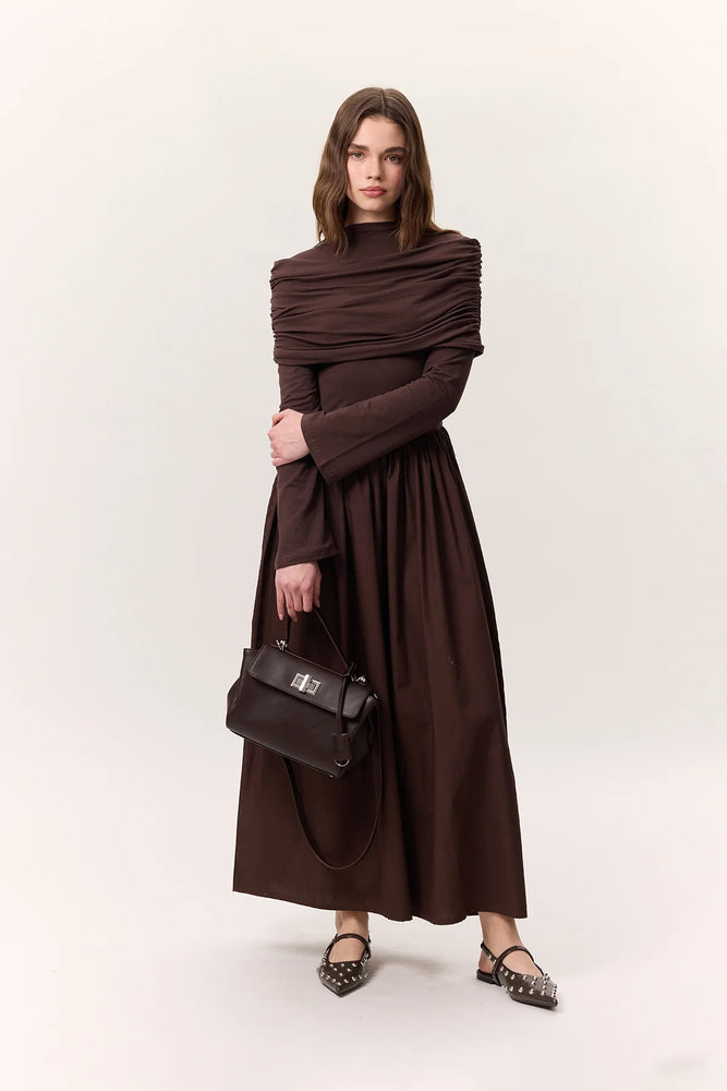 Draped Shoulder Dress