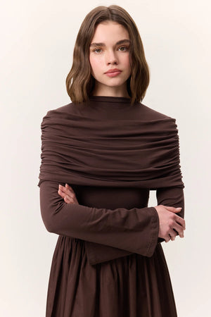Draped Shoulder Dress