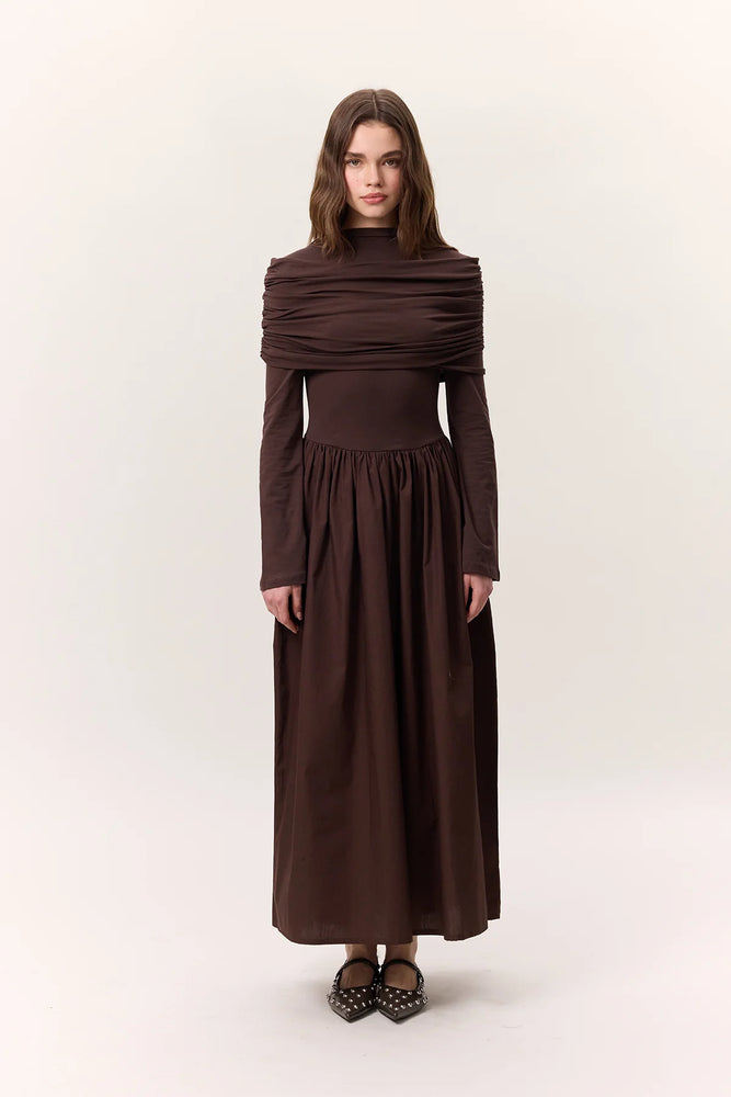 Draped Shoulder Dress