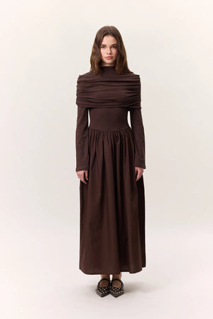 Draped Shoulder Dress