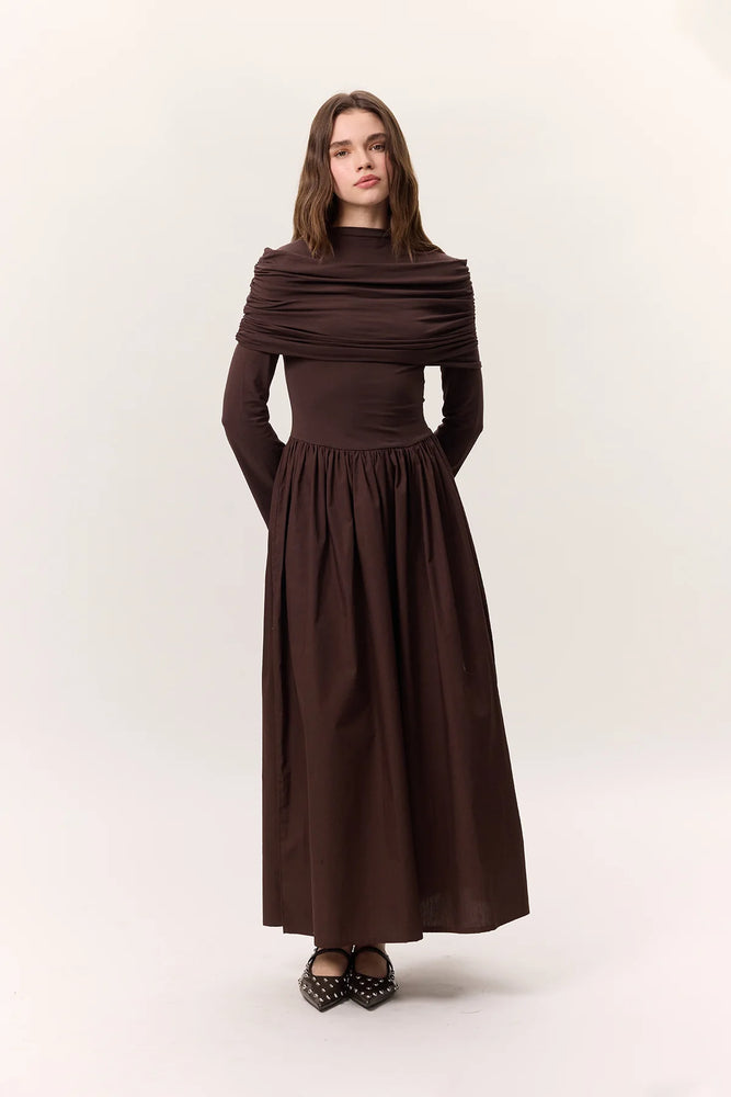 Draped Shoulder Dress