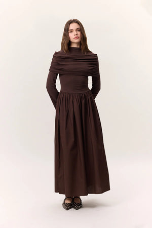 Draped Shoulder Dress