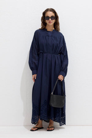 Embroidered Poplin Dress