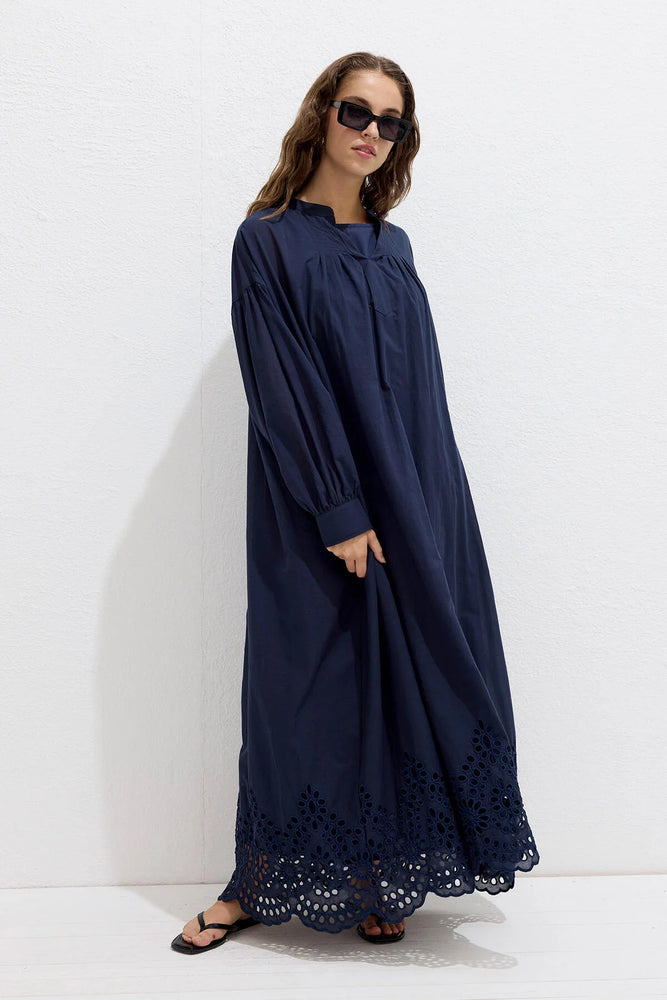 Embroidered Poplin Dress