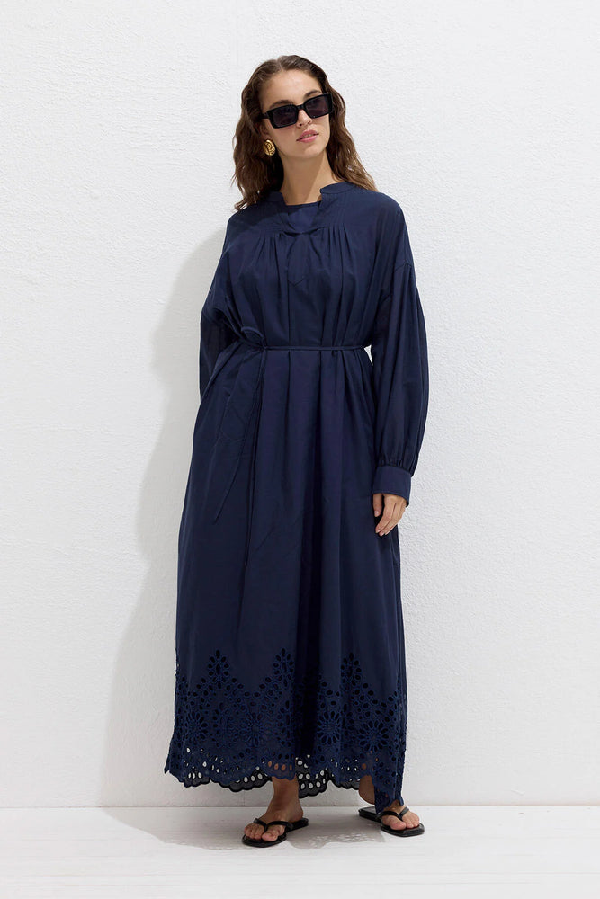 Embroidered Poplin Dress