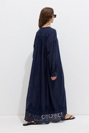Embroidered Poplin Dress