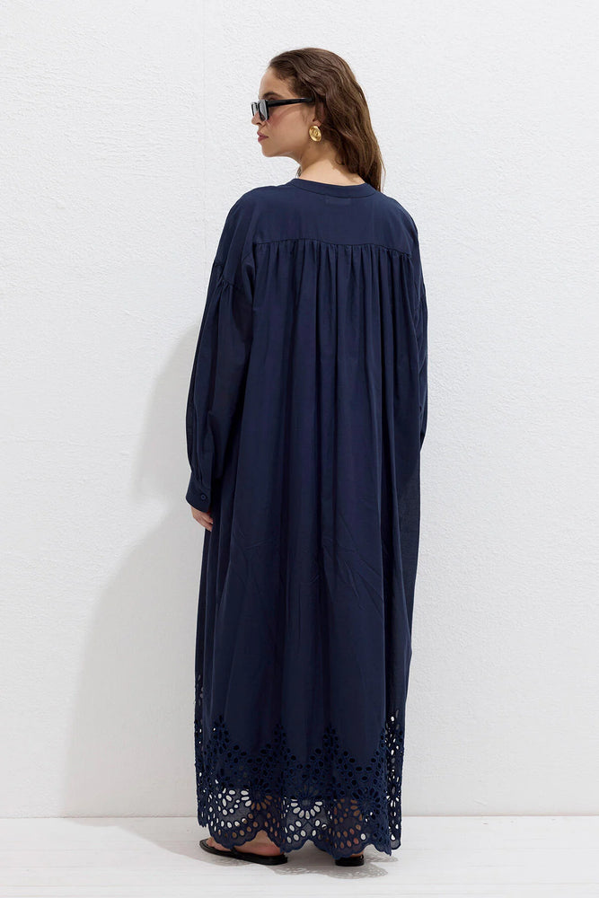 Embroidered Poplin Dress