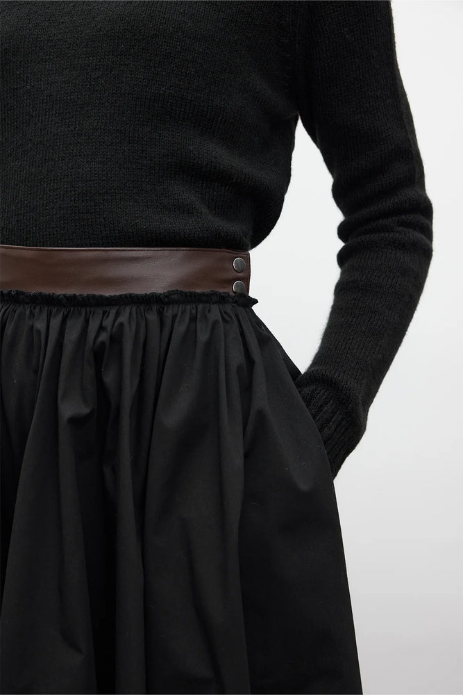 Leather Detail Skirt