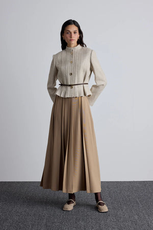 Wide Pleated Skirt