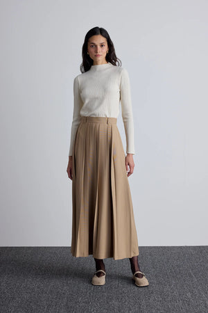 Wide Pleated Skirt