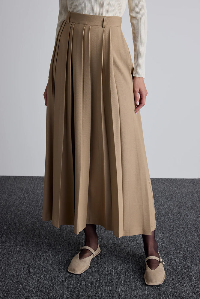 Wide Pleated Skirt