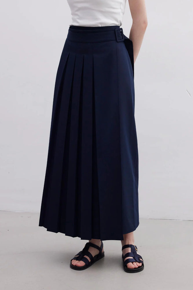 Pleated Pencil Skirt