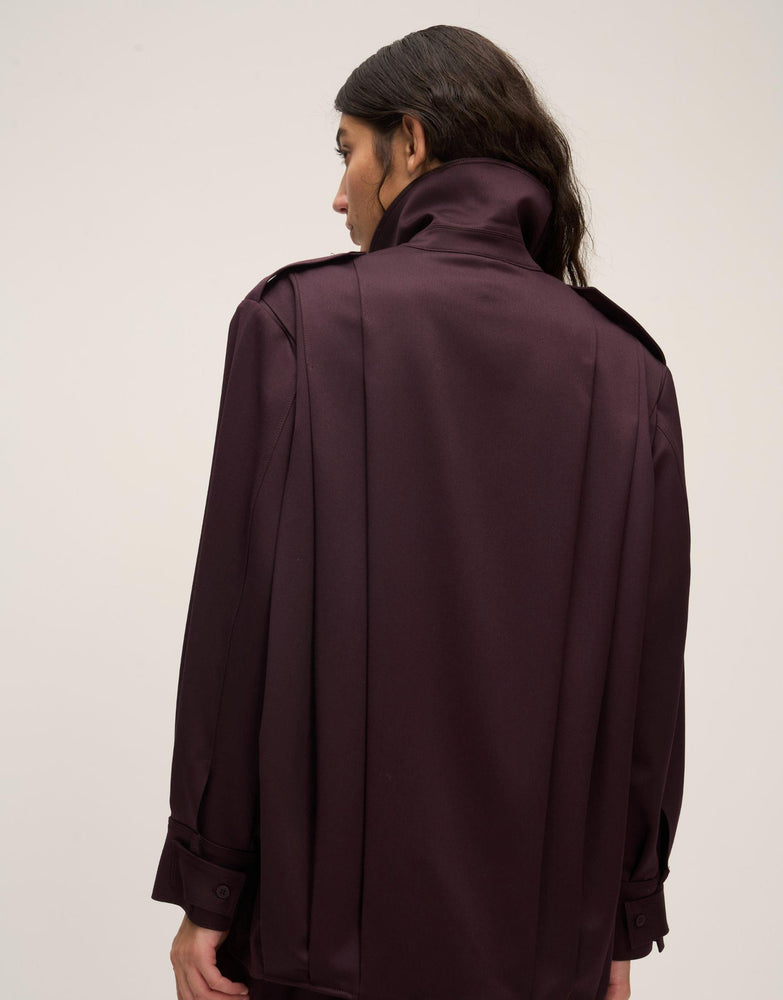 Pleated High Collar Jacket