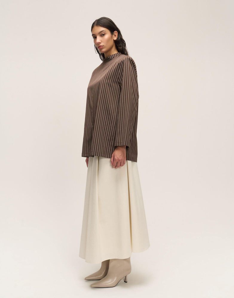 Pleated A-line Skirt