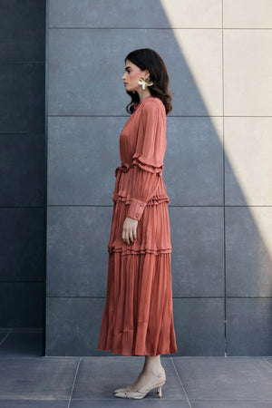 Pleated Tiered Dress