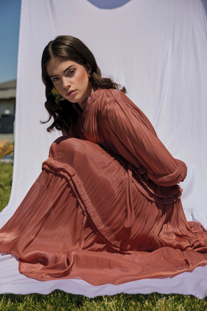 Pleated Tiered Dress