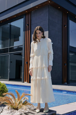 Pleated Tiered Dress