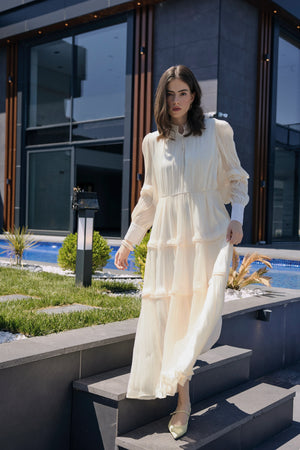 Pleated Tiered Dress