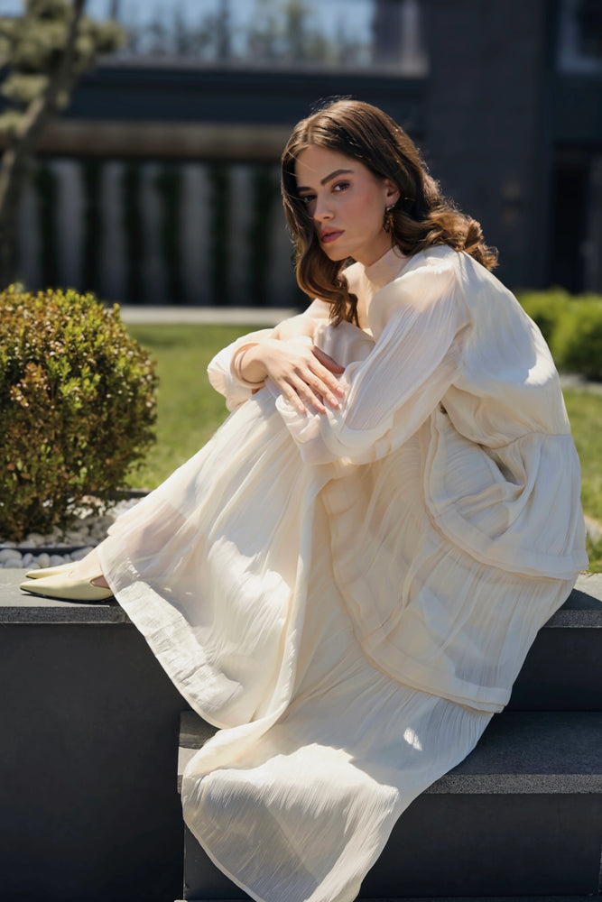 Pleated Tiered Dress