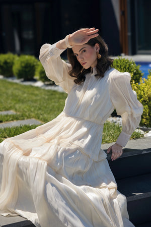 Pleated Tiered Dress
