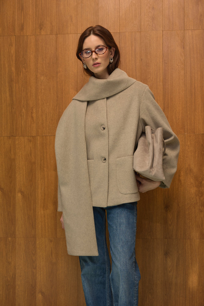 Shawl Buttoned Coat