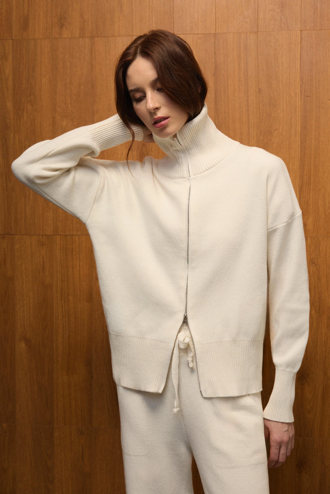 Zipped-up Knit Twinset