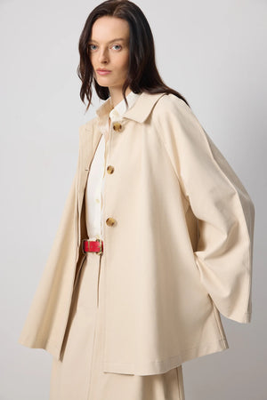 Gabardine Mini Flared Trenchcoat