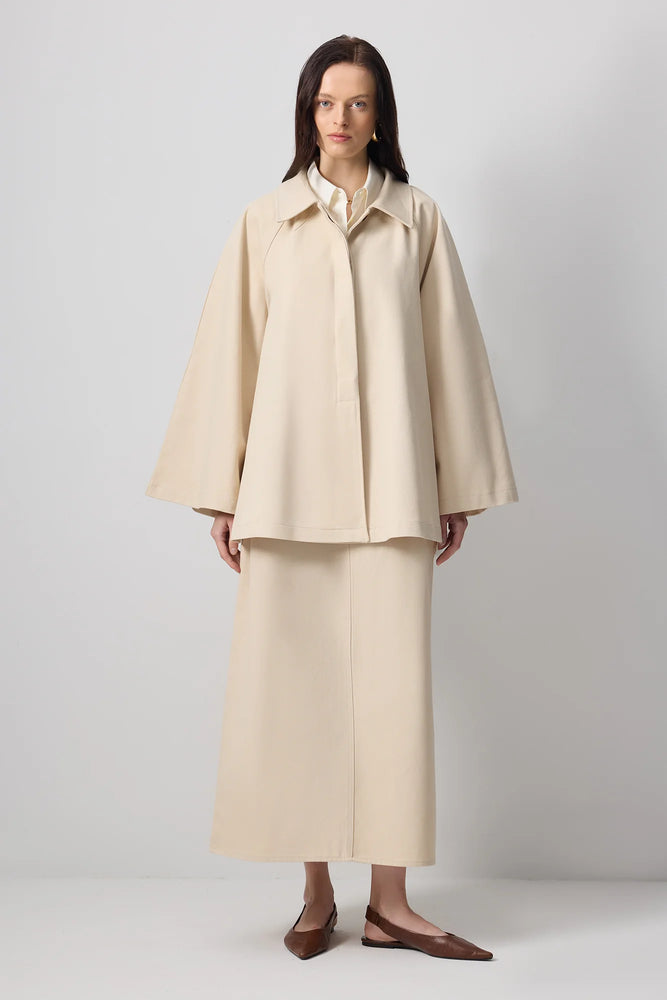 Gabardine Mini Flared Trenchcoat