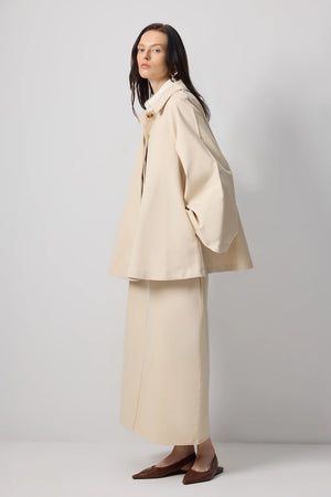 Gabardine Mini Flared Trenchcoat