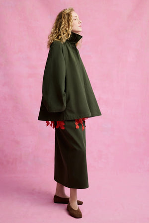 Gabardine Mini Flared Trenchcoat